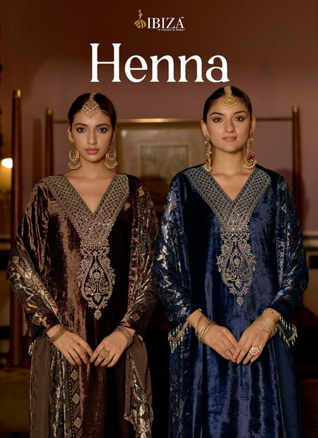 Henna By Ibiza Viscose Velvet Online Designer Salwar Suits Wholesale
